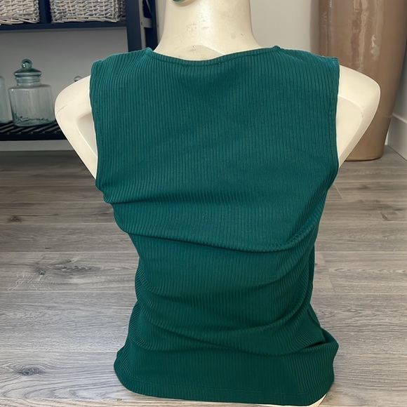 3/$35 Ricki’s tank tops SET in a gold sparkle and green asymmetrical neckline. - Picture 5 of 10